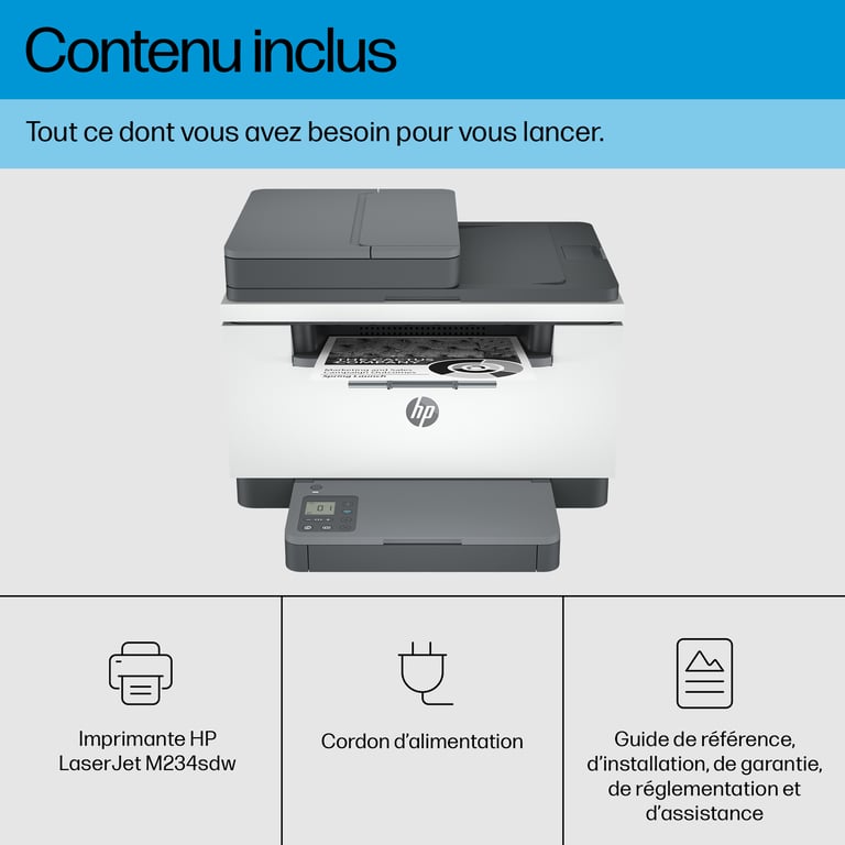 HP LaserJet M234sdw Sans fil Multifunction Noir et blanc Imprimante, Copieur, Scanner; Recto verso - Neuf