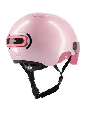Cosmo Fusion+ Taille S, Rose Brillant - Casque avec éclairage Vélo Arrière Intelligent et Connecté - Assurance Individuelle ALLIANZ offerte durant 1 an
