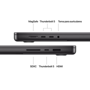 MacBook Pro M4 (2024) 16', 1 To 16 cœurs 48 Go Apple GPU 40, Noir sidéral - QWERTY Espagnol