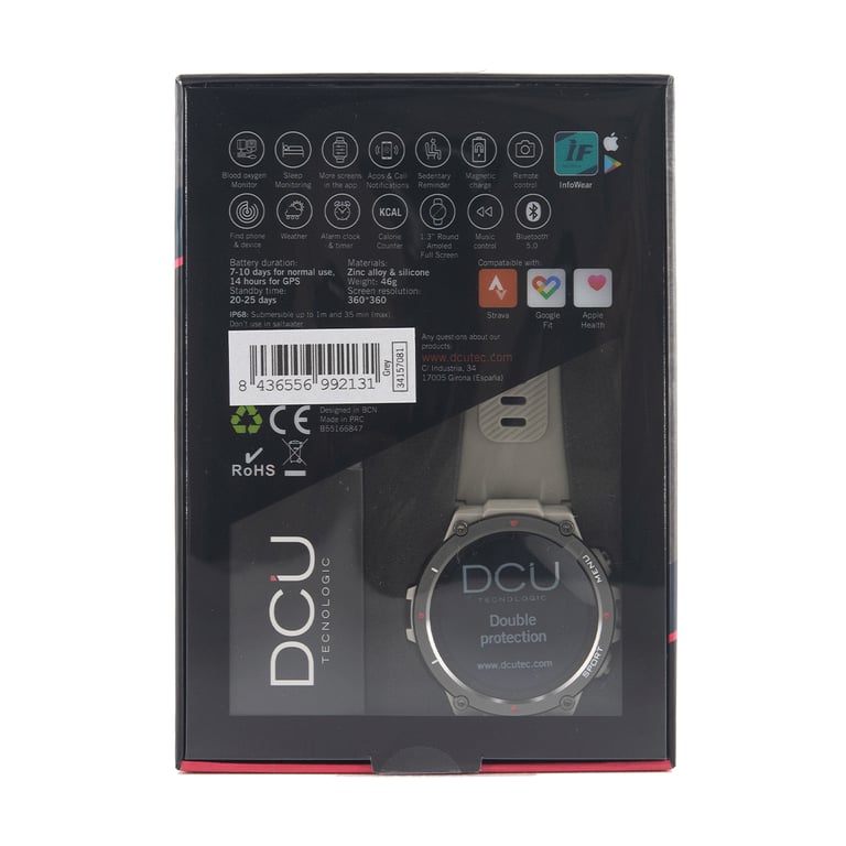 DCU Advance Tecnologic 34157082 smartwatche et montre de sport 3 3 cm 1.3 AMOLED 50 mm Numérique 360 x 360 pixels Écran tactile 4G GPS satellite Neuf - vue 5