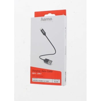 Câble de charge/données, USB Type-C, 0,2 m, noir