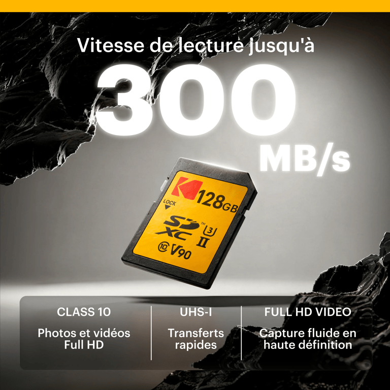 Kodak ULTRA PRO Carte mémoire flash Video Class V90 / UHS II U3 / Class10 SDXC UHS II - vue 3