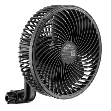 Roline Ventilateur Chambre de Culture à Pince USB-C 9 Vitesses Noir