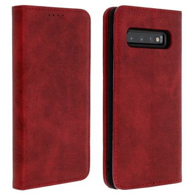 Funda cartera Samsung Galaxy S10 Función Soporte Silicona – Rojo