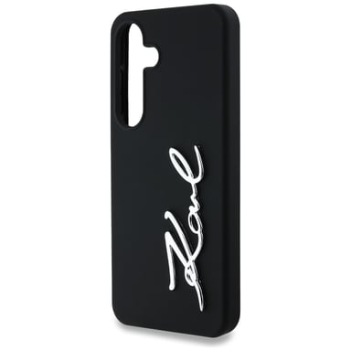 Étui Karl Lagerfeld Silicone Metal Signature pour Samsung Galaxy S25, noir