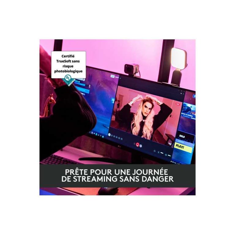 Éclairage LED Logitech Litra Glow – Streaming, TrueSoft, USB-C - vue 3