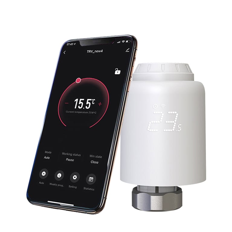 Vanne de radiateur thermostatique Tellur Smart WiFi RVSH1, LED, blanc -  Tellur