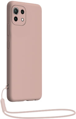 Coque Xiaomi Mi 11 5G Silicone + dragonne assortie Rose nude Bigben