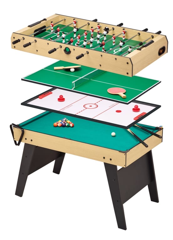 Kangui Table multi jeux 4 en 1 pour toute la famille - Baby-foot - Billard - Ping Pong - Hockey