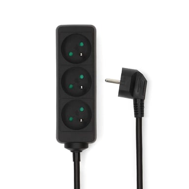 Nedis Nedis Multiprise 3 prises (Noir) - Neuf