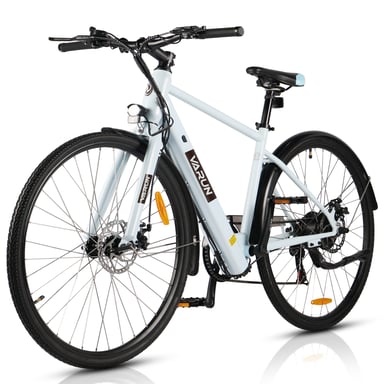 Bicicletta elettrica VARUN C7007 da 28 pollici con batteria da 36 V 10 Ah e sensore di coppia