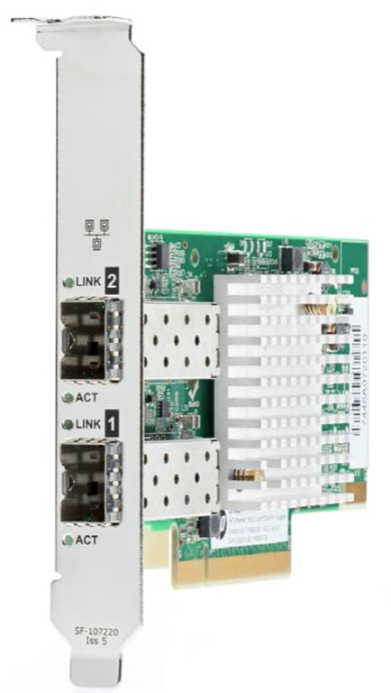 HPE 562SFP+ Adaptateur réseau PCIe 3.0 x8 10 Gigabit SFP+ x 2 pour Apollo 4200 Gen10 Edgeline e920 ProLiant DL360 Gen10 - vue 2