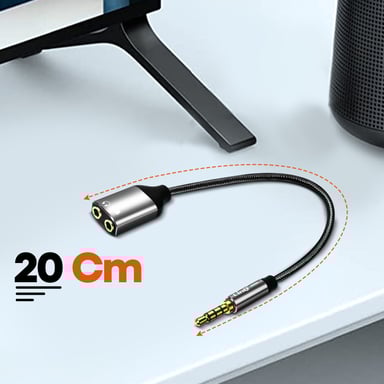 Adaptateur Audio Jack 3.5mm vers Double Jack 3.5mm Femelle Casque + Micro LinQ