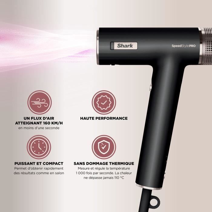 Seche-cheveux - Shark - HD752EU - SpeedStyle Pro 5-en-1 - Diffuseur Defrizz Fast - 1750 W - Neuf