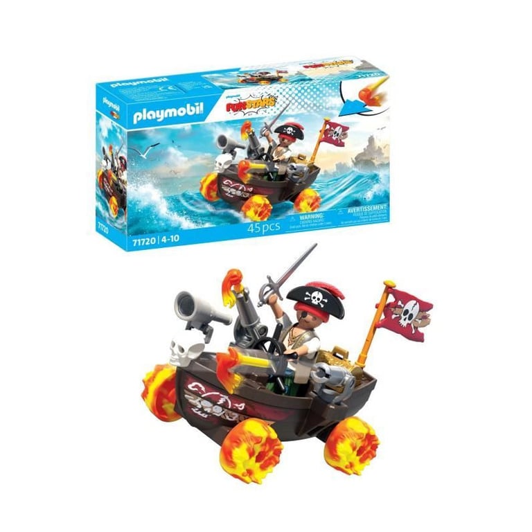 Playmobil 71720 Kart bateau de pirate, Funstars, 45 pieces, Des 4 ans - Neuf