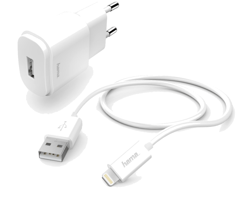 Kit charge secteur, Lightning, 1A, blanc