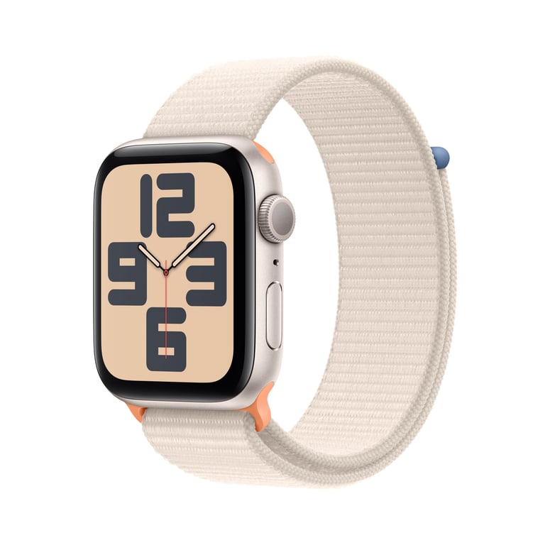 Watch SE 2024 (GPS) Boitier en aluminium Beige de 44mm avec Boucle Sport, Lumière stellaire - Neuf