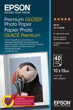Epson Premium Glossy Photo Paper - 10x15cm - 40 Feuilles