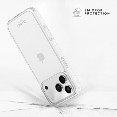 Coque hybride invisible fabriquée à  83 % de plastique recyclé pour Apple iPhone 17 Pro Max, transparente