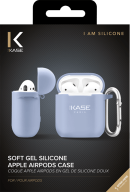 (O)Apple AirPods suave carcasa de gel de silicona, Azul lila