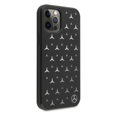Custodia Mercedes per iPhone 12 Pro Max 6,7'' Nero Argento Motivo a stella