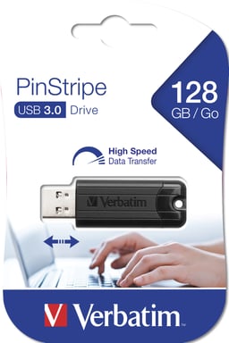 Verbatim Clé USBPinStripe 3.0 de 128 Go - Noire