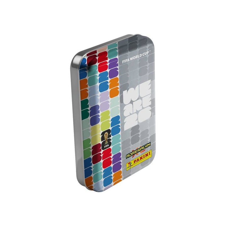 Boîte métal poche Panini FIFA World Cup 2026 Adrenalyn XL 3 pochettes 24 cartes multicolore - Neuf