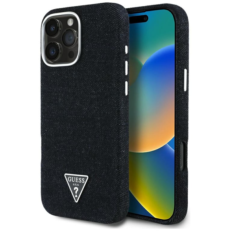 Guess Coque Denim Triangle Logo MagSafe pour iPhone 16 Pro Max - vue 2