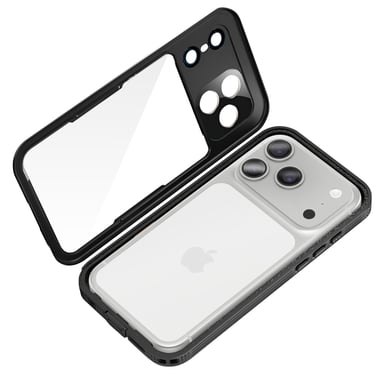 Coque MagSafe iPhone 17 Pro Max Modèle ShellBox Étanche IP68 avec Dragonne Noir