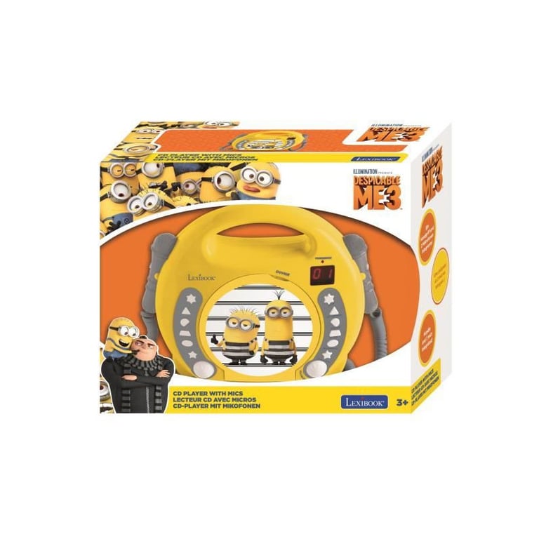 LEXIBOOK - MOI MOCHE ET MECHANT - Lecteur CD Karaoké Enfant avec 2 microphones - Neuf