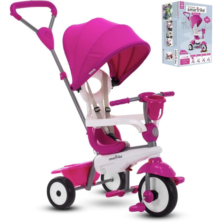Tricycle SmarTrike Breeze Plus – Évolutif 4 en 1, Pour Enfants de 15 mois à 3 ans