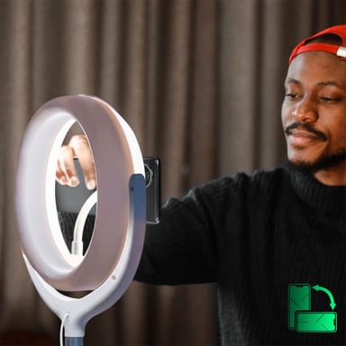 Ring Light Fonction Lampe de Salon Rotatif Trépied Extensible Mobile 4smarts