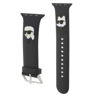 Karl Lagerfeld Correa para Apple Watch 42/44/45mm Caucho NFT en Silicona Negro