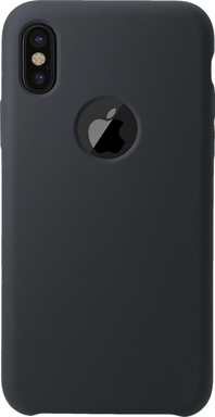 Carcasa de gel de silicona suave para Apple iPhone X/XS, Negro satinado