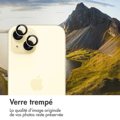 imoshion Lot de 2 protections d'objectif de caméra pour Apple iPhone 15 / 15 Plus - Yellow