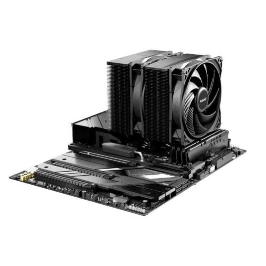be quiet! Pure Rock Pro 3 Refroidisseur de processeur pour : LGA1150 LGA1151 LGA1155 LGA1200 LGA1700 LGA1851 AM4 AM5 base en cuivre et ailettes en aluminium nickelé 120 mm - vue 7