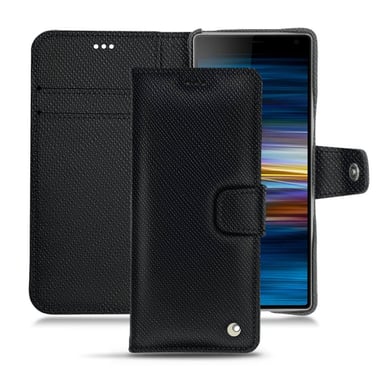 Housse cuir Sony Xperia 10 Plus -  - Noir - Cuir saffiano