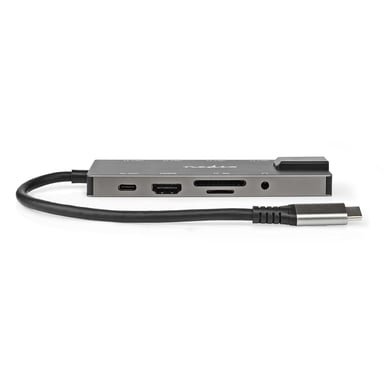 NEDIS Adattatore USB multi-porta | USB 3.2 Gen 1 | connettore USB-C™ | uscita HDMI™ / presa USB-A/presa USB-C™ | 5 Gbps | 0,10 m | rotondo | nichelato | PVC | bianco | scatola