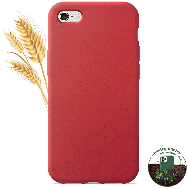 Coque silicone unie compatible Biodégradable Rouge Apple iPhone 6 iPhone 6S
