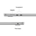 Macbook Air M5 (2026) 13.6'', 1 TB RAM 24 GB Apple GPU 10, Argento - AZERTY