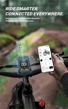 Bicicleta eléctrica DUOTTS F26 Lite de 500 W con batería de 48 V y 18 Ah, neumáticos anchos de 26'', autonomía de 80-90 km, frenos de disco hidráulicos y cambio Shimano de 7 velocidades