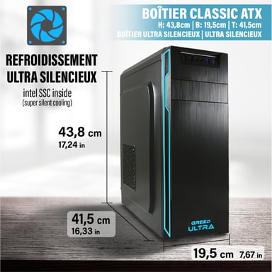 Ultra 7 - Office PC / Ordinateur de bureau - Intel Core i7 6700 - Home Office Tour Computer avec 16 GO DDR4 RAM - 4,0 GHz - 1000 GO SSD + 1 To HDD - DVD+RW - USB 3.1 - WiFi - incl. Windows 11 Pro