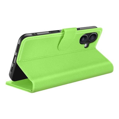 Zanaé Funda tipo cartera para iPhone 16 Plus con soporte y lengüeta magnética Verde