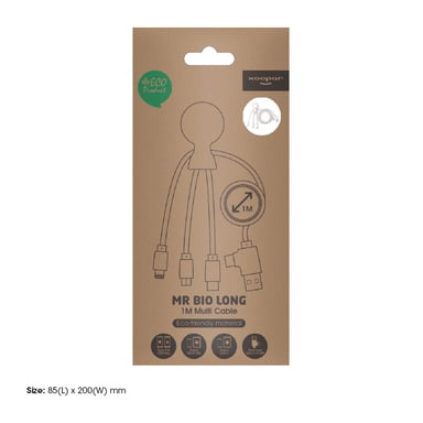 Câble Multi-Connecteurs En Plastique Recyclé Mr Bio Long 1M Xoopar Rose