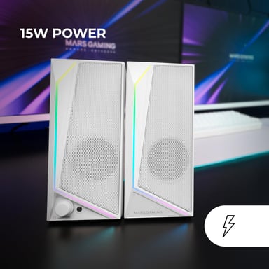 Mars Gaming MS72W altavoz Blanco Alámbrico 15 W