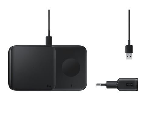 Samsung EP-P4300TBEGEU cargador de dispositivos móviles Auriculares, Smartphone, Smartwatch Negro Carga inalámbrica Carga rápida Interior