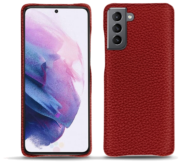 Coque cuir Samsung Galaxy S21 - Coque arrièreRouge