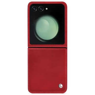 Coque cuir Samsung Galaxy Z Flip5 -  - Rouge - Cuir lisse premium