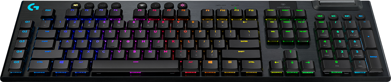 Logitech G G915 LIGHTSPEED Wireless RGB Mechanical Gaming Keyboard – GL Clicky teclado RF Wireless + Bluetooth AZERTY Francés Carbono