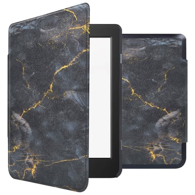 imoshion Design Slim Hard Case Sleepcover pour Kobo Nia - Black Marble